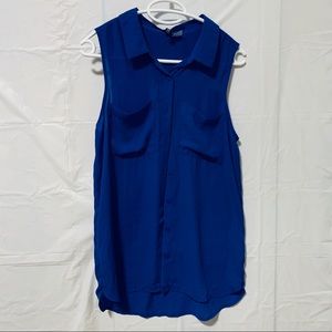 H&M Sleeveless Flowy Blouse Size 6 in Cobalt Blue